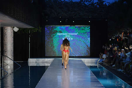 MIAMI BEACH, FLORIDA - JULY 08: Models walk the runway finale  for Supermodel Swimwear Show during Miami Swim Week The Shows powered by DCSW on July 08, 2021 in Miami Beach, Floridaのeditorial素材