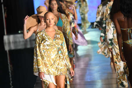 MIAMI BEACH, FLORIDA - JULY 09: Models walk the runway finale for Cioccolato Couture Show during Miami Swim Week The Shows powered by DCSW on July 09, 2021 in Miami Beach, Floridaのeditorial素材