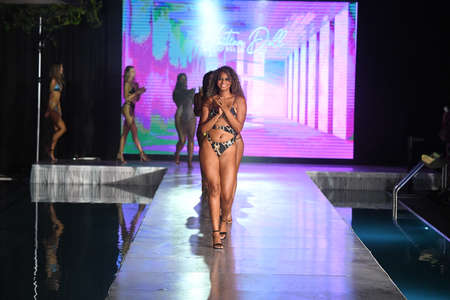 MIAMI BEACH, FLORIDA - JULY 09: Models walk the runway finale  for Jo Bella Show during Miami Swim Week The Shows powered by DCSW on July 09, 2021 in Miami Beach, Floridaのeditorial素材