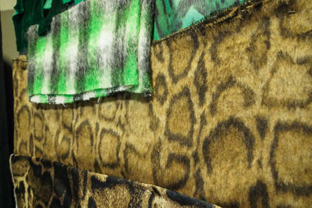 MILAN, ITALY - FEBRUARY 23: Close-up of fabrics backstage at the Roberto Cavalli fashion show during the Milan Fashion Week Fall/Winter 2022/2023 on February 23, 2022 in Milan, Italy.のeditorial素材