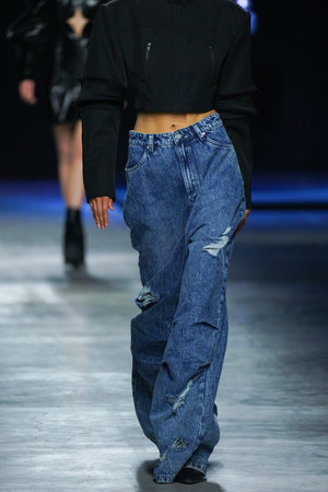 MILAN, ITALY - FEBRUARY 24: A model walks the runway at the Annakiki fashion show during the Milan Fashion Week Fall/Winter 2022/2023 on February 24, 2022 in Milan, Italy.のeditorial素材