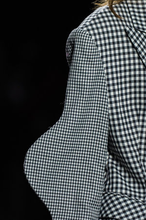 MILAN, ITALY - FEBRUARY 24: A model walks the runway at the Annakiki fashion show during the Milan Fashion Week Fall/Winter 2022/2023 on February 24, 2022 in Milan, Italy.のeditorial素材