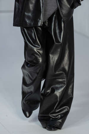 MILAN, ITALY - FEBRUARY 23: A model walks the runway at the Calcaterra fashion show during the Milan Fashion Week Fall/Winter 2022/2023 on February 23, 2022 in Milan, Italy.のeditorial素材