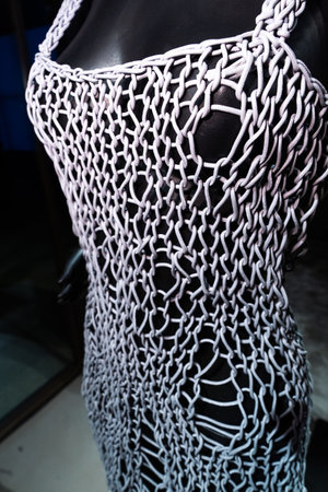 MILAN, ITALY - FEBRUARY 26: Mannequins at the Cristiano Burani fashion presentation during the Milan Fashion Week Fall/Winter 2022/2023 on February 26, 2022 in Milan, Italy.のeditorial素材