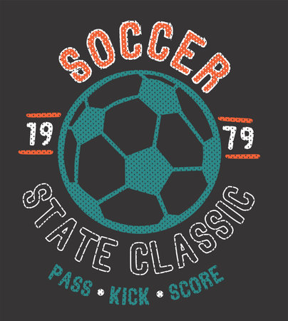 Soccer badge. Vintage typography design for t-shirt.のイラスト素材