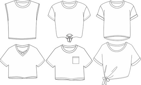 T-shirt template vector illustration isolated on white background for coloring pageのイラスト素材
