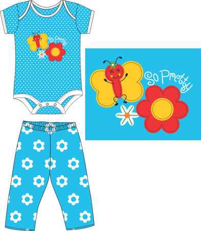 Pajamas for baby boy and girl. Vector Illustration.のイラスト素材