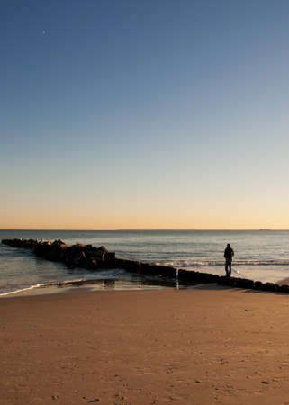 Man on the Beautiful Beachの写真素材
