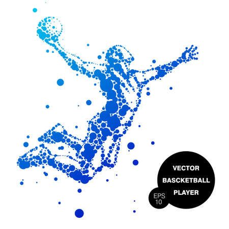 illustration of abstract basketball player in jumpのイラスト素材