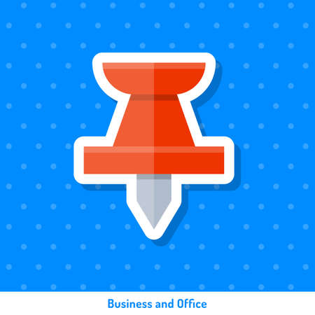 Bright flat icon, sticker. Business and office flat sticker. Icon or sticker on blue background. Icon, sign, symbol, sticker for web design on the topic of office. Bright icon, sticker.のイラスト素材