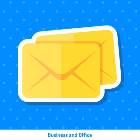 Bright flat icon, sticker. Business and office flat sticker. Icon or sticker on blue background. Icon, sign, symbol, sticker for web design on the topic of office. Bright icon, sticker.のイラスト素材