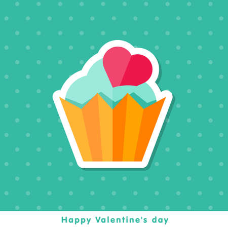 Happy Valentine day icon in flat minimalistic styleのイラスト素材