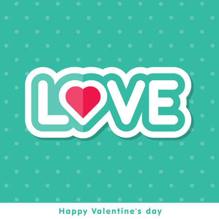 Happy Valentine day icon in flat minimalistic styleのイラスト素材