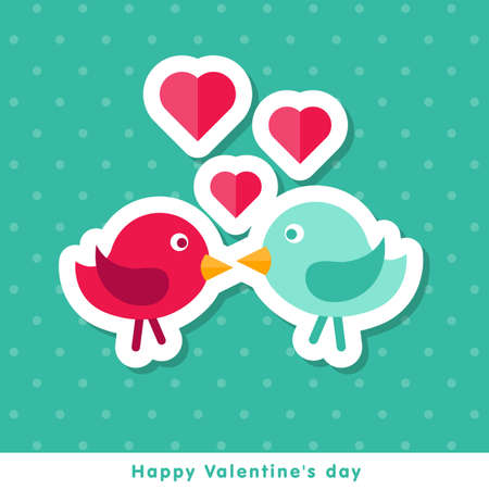 Happy Valentine day icon in flat minimalistic styleのイラスト素材