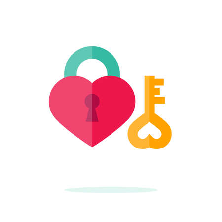 Happy Valentine day icon in flat minimalistic styleのイラスト素材