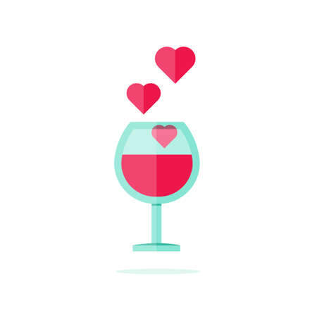 Happy Valentine day icon in flat minimalistic styleのイラスト素材