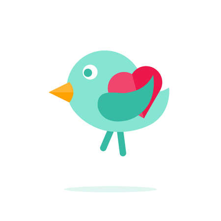 Happy Valentine day icon in flat minimalistic styleのイラスト素材