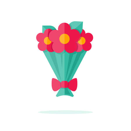 Happy Valentine day icon in flat minimalistic styleのイラスト素材