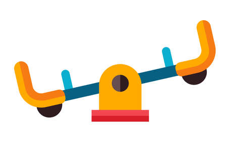 Playground equipment in flat style. Swing on an isolated white backgroundのイラスト素材