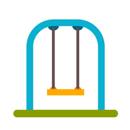 Playground equipment in flat style. Swing on an isolated white backgroundのイラスト素材