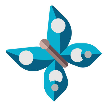 Illustration of a blue butterfly in flat style. Butterfly on a white isolated backgroundのイラスト素材
