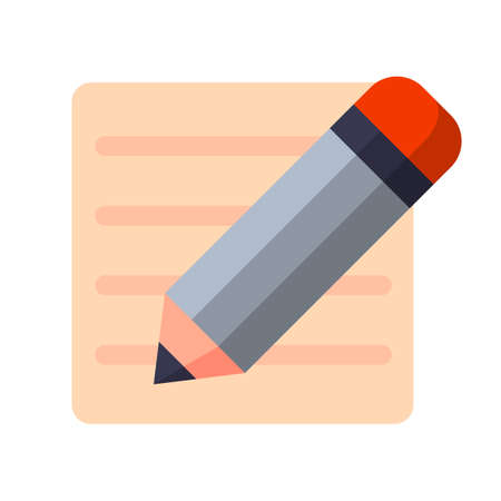 Illustration of Flat icon. Icon of notebook. A graphic element on the subject of news. Icon or sign isolated on white background. Illustration of notebook on flat style.のイラスト素材