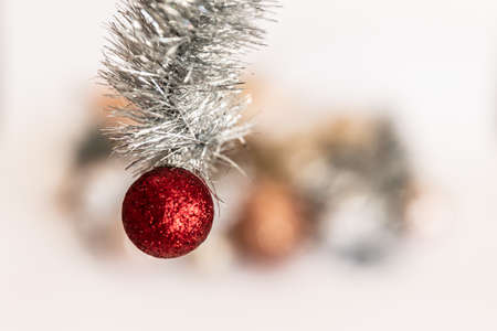 Mirror spheres. New Year's balls. Christmas tree decorations. Christmas jewelry.の写真素材