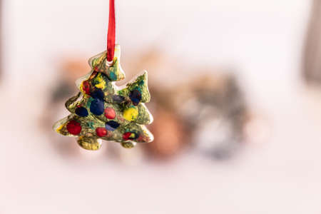 Mirror spheres. Christmas tree decorations. Christmas jewelry.の写真素材