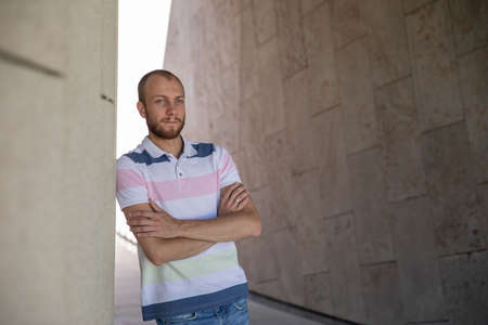 Portrait of man with a beard. Russian guy.の写真素材