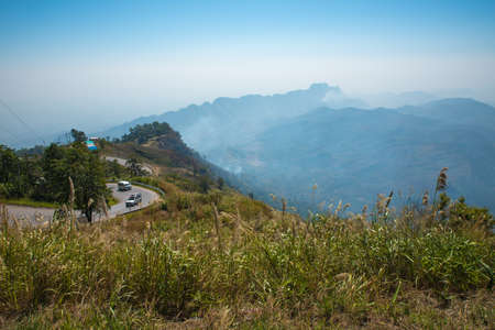Road along side mountain.の写真素材