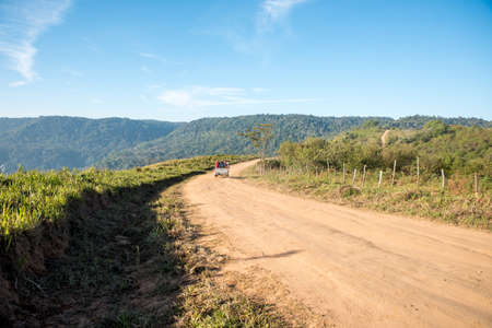 The dirt road in countryside.の写真素材