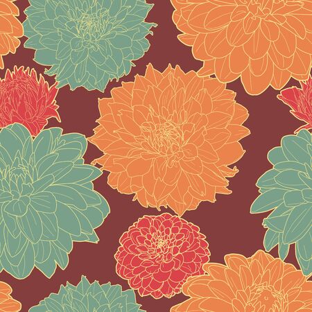 Amazing seamless texture with flowers.のイラスト素材