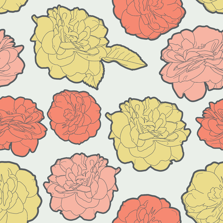 Amazing seamless texture with flowers.のイラスト素材