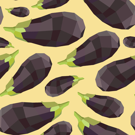 Vintage polygon eggplant yellow pattern.のイラスト素材