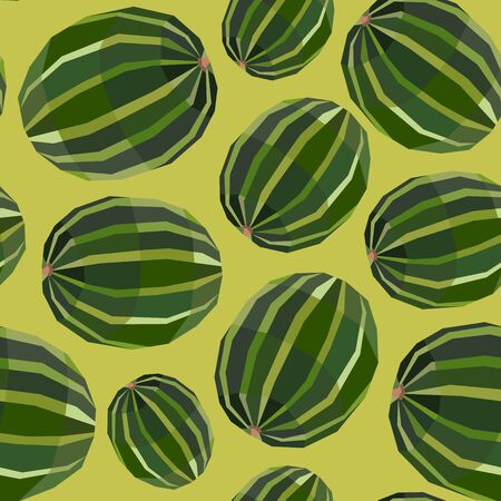 Seamless vintage polygon watermelon pattern.のイラスト素材