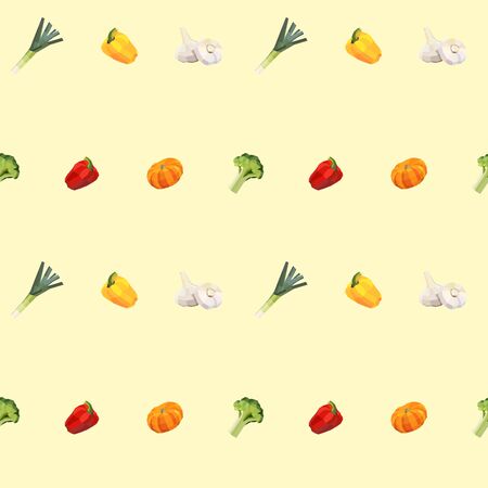 Seamless vintage polygon vegetable pattern.