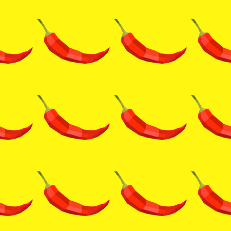 Seamless vintage polygon pop-art pepper pattern.のイラスト素材