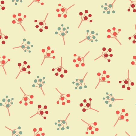 Amazing cute seamless vintage colorful berry patternのイラスト素材