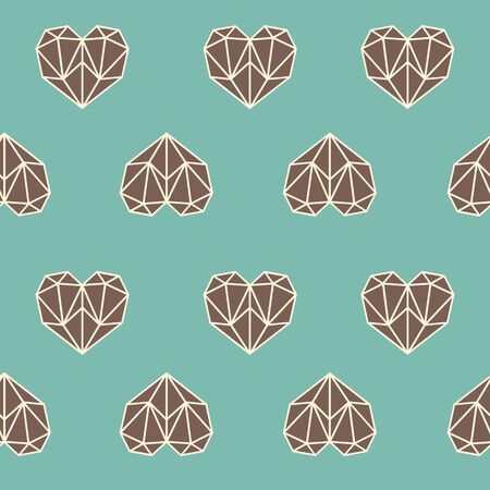 Amazing seamless colorful heart poygon geometric pattern.のイラスト素材