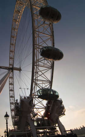 The London eye at duskのeditorial素材