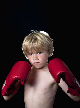 Young boy boxingの写真素材