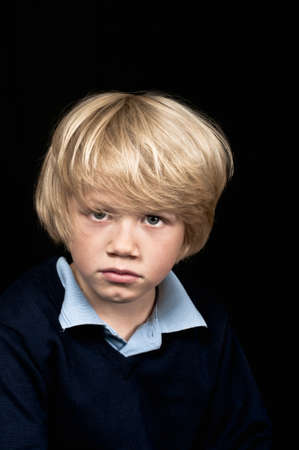 Sad school boyの写真素材