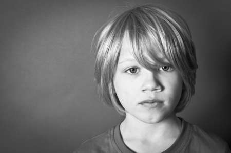 frightened boyの写真素材