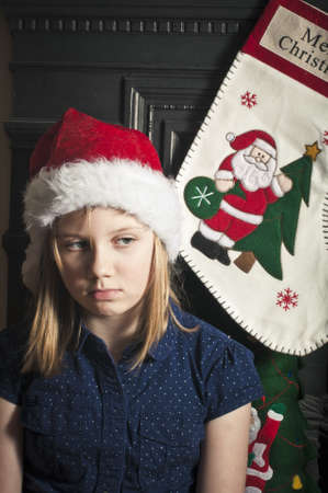 Sad christmas childの写真素材