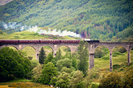 Viaduct in the scottish highlandsの写真素材