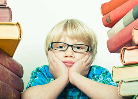 Upset school boyの写真素材