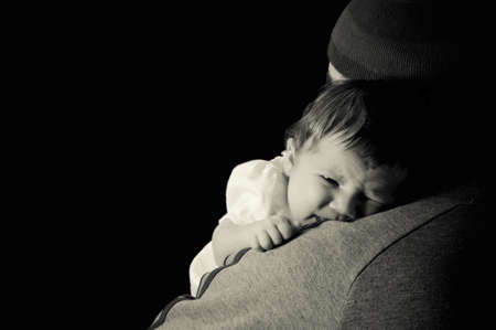 Father and new born babyの写真素材
