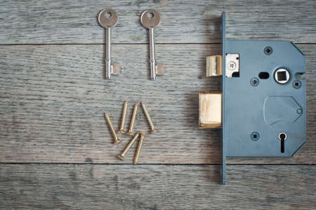 Sash lock and keysの写真素材