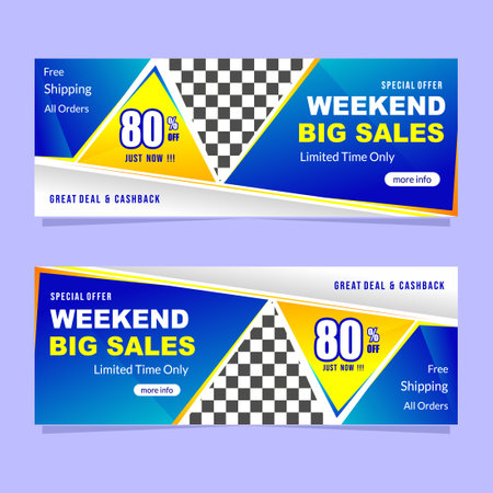 abstract weekend sales banner collectionのイラスト素材