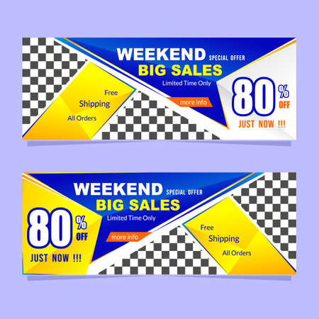 abstract weekend sales banner collectionのイラスト素材